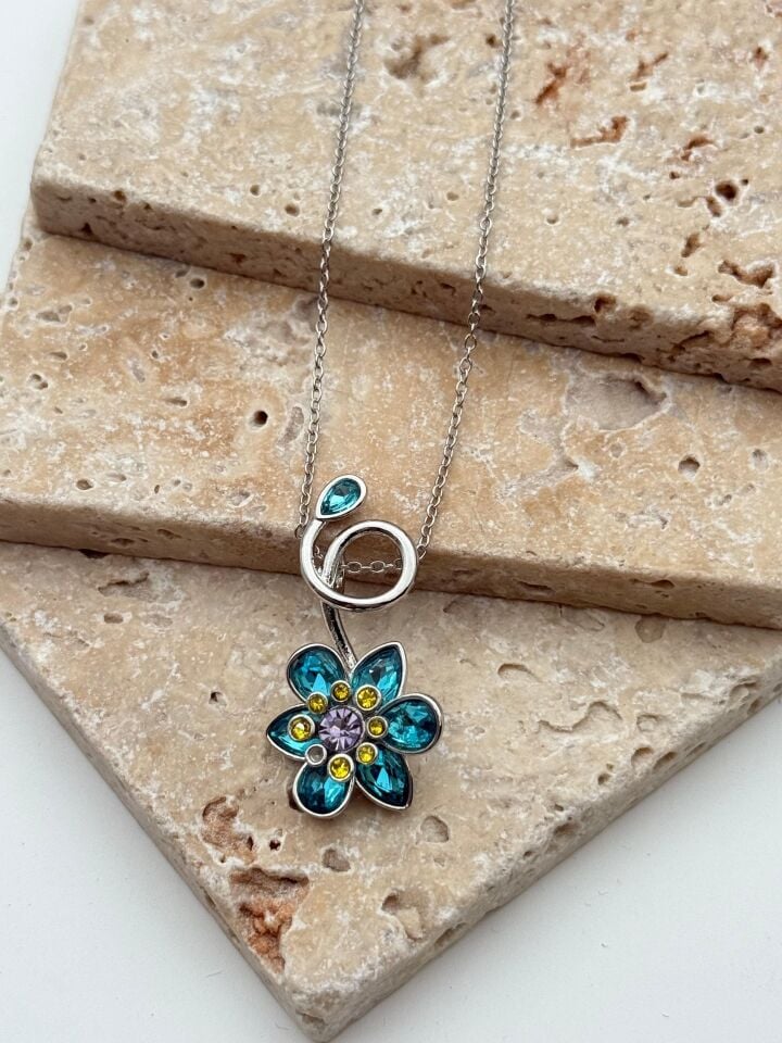 Çelik Çiçek Kolye // KOLYE-5636