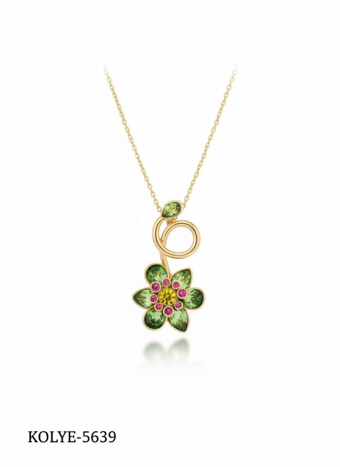 Çelik Çiçek Kolye // KOLYE-5639