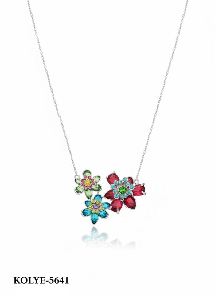 Çelik Çiçek Kolye // KOLYE-5641