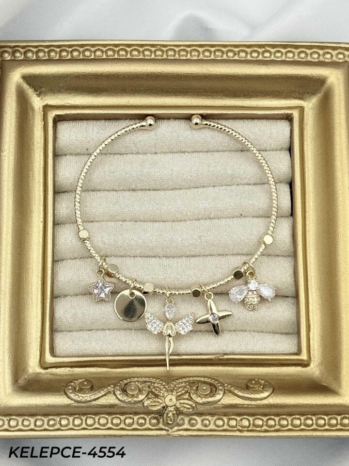 Çelik Charmlı Bileklik // KELEPCE-4554