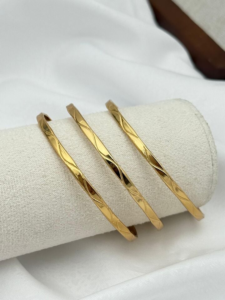 Çelik Dalgalı Ajda Bilezik 6.5 Boy (3'lü satılmaktadır.) // KELEPÇE-1561