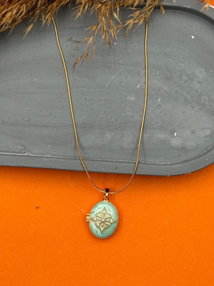 Çelik Kapaklı Kolye 45cm // KOLYE-5559