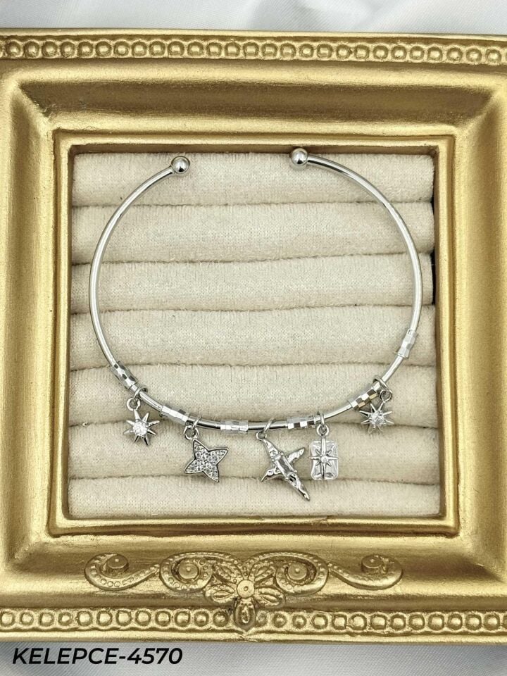 Çelik Charmlı Bileklik // KELEPCE-4570