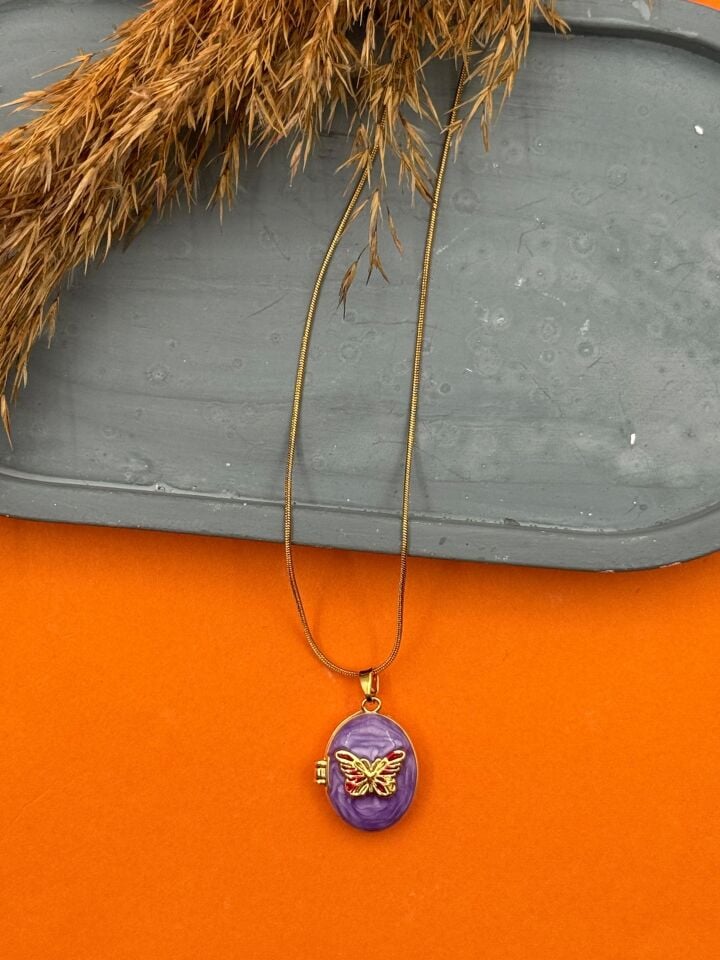 Çelik Kapaklı Kolye 45cm // KOLYE-5563