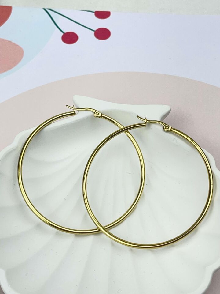 Çelik Halka Küpe 5cm // KÜPE-2159