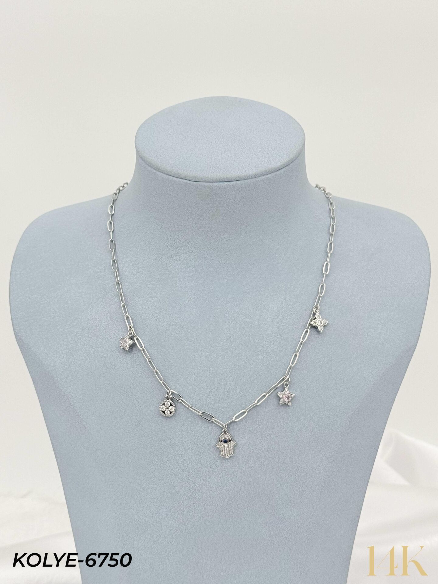 14K Charmlı Kolye 45cm // KOLYE-6750