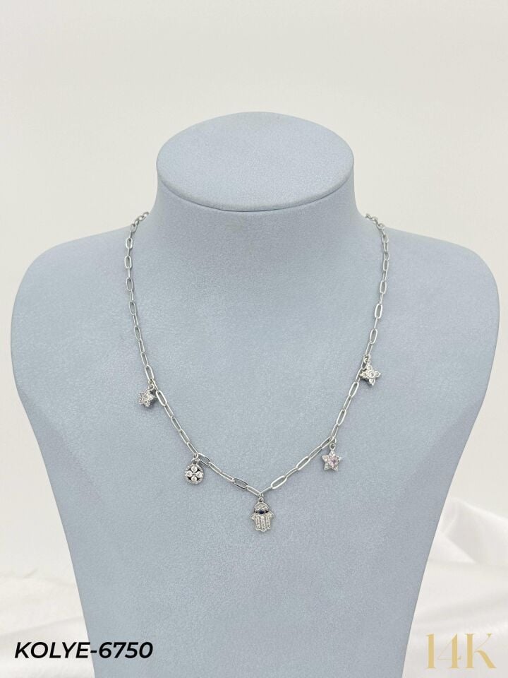 14K Charmlı Kolye 45cm // KOLYE-6750