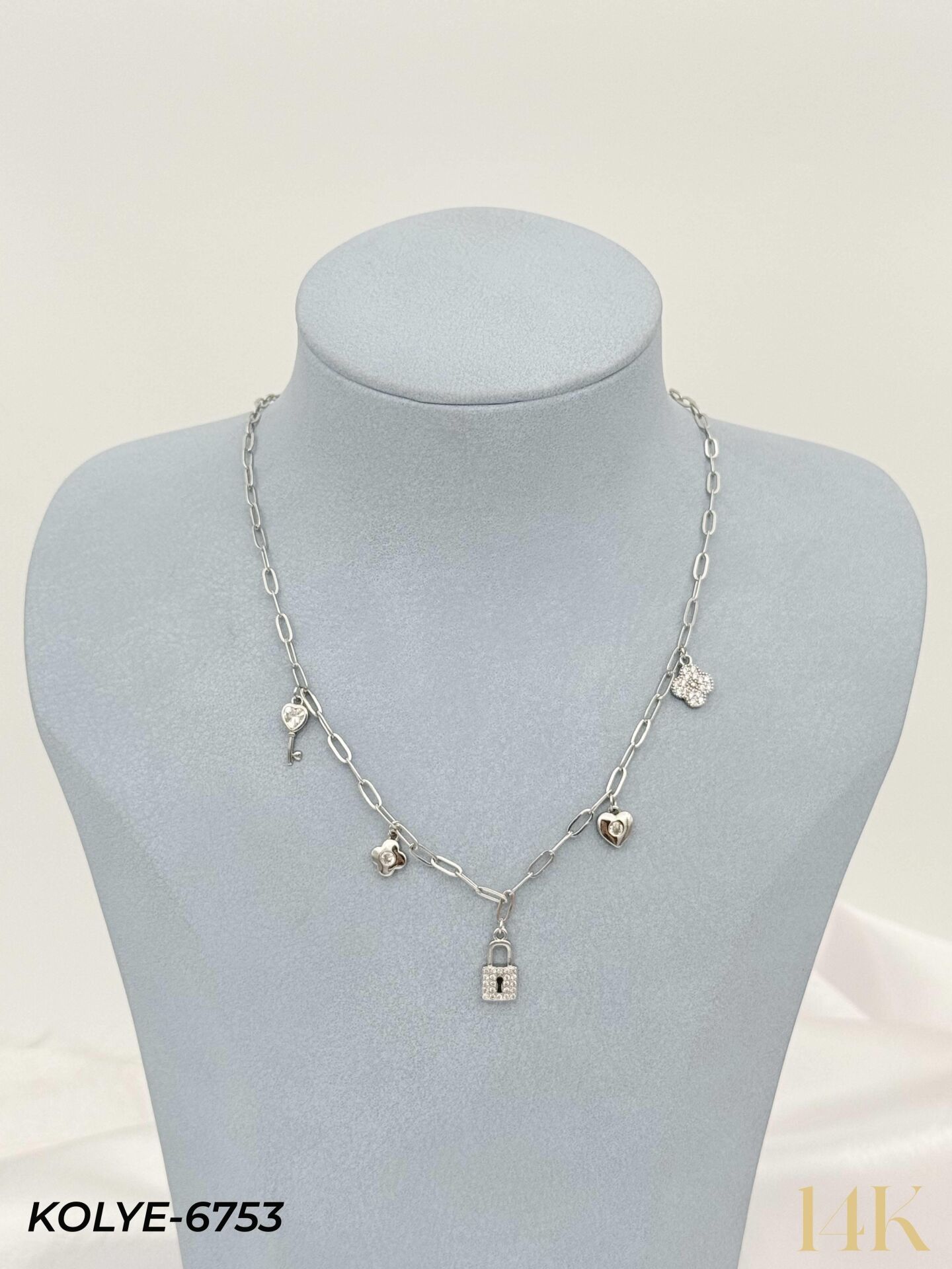 14K Charmlı Kolye 45cm // KOLYE-6753