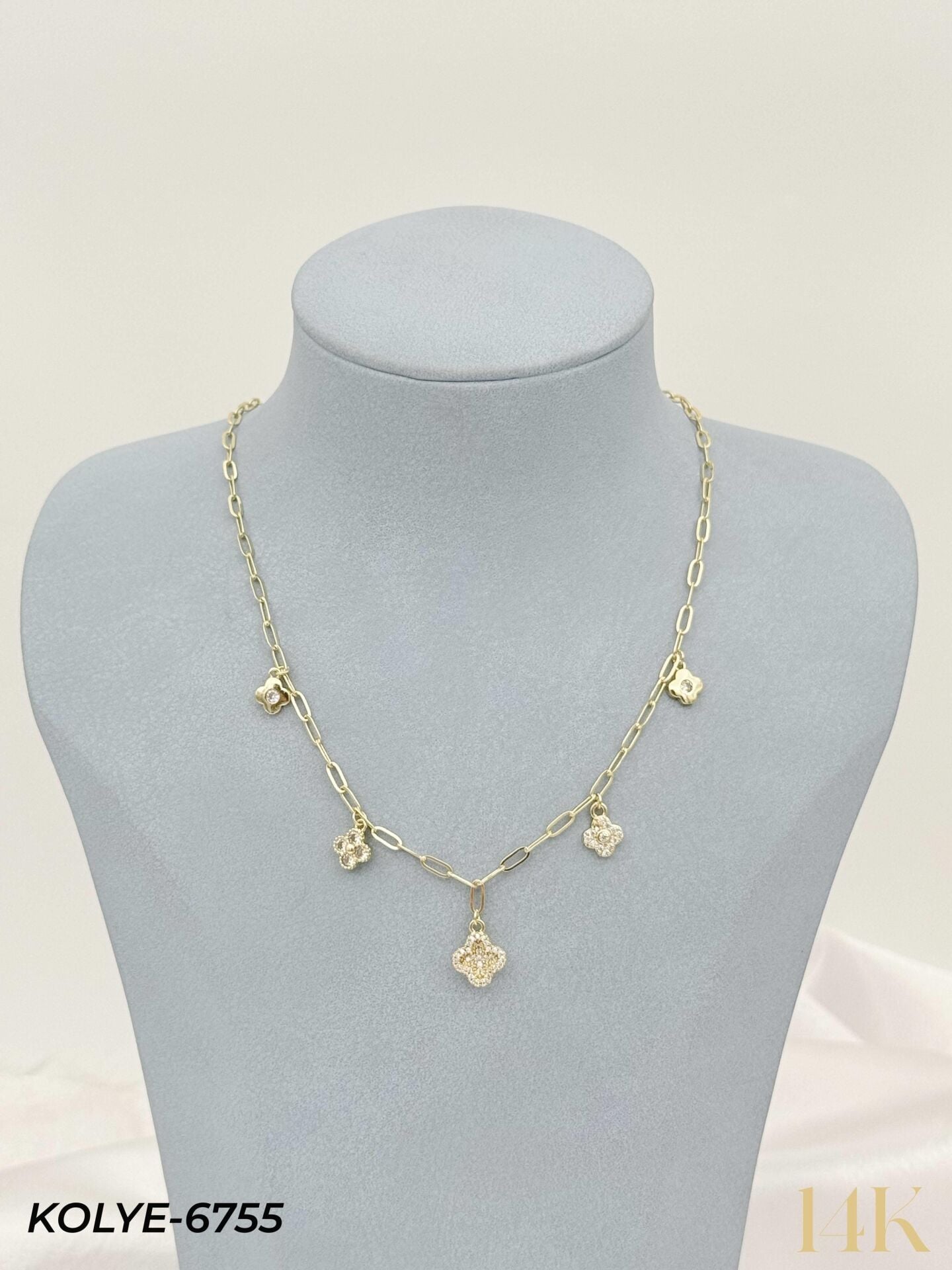 14K Charmlı Kolye 45cm // KOLYE-6755
