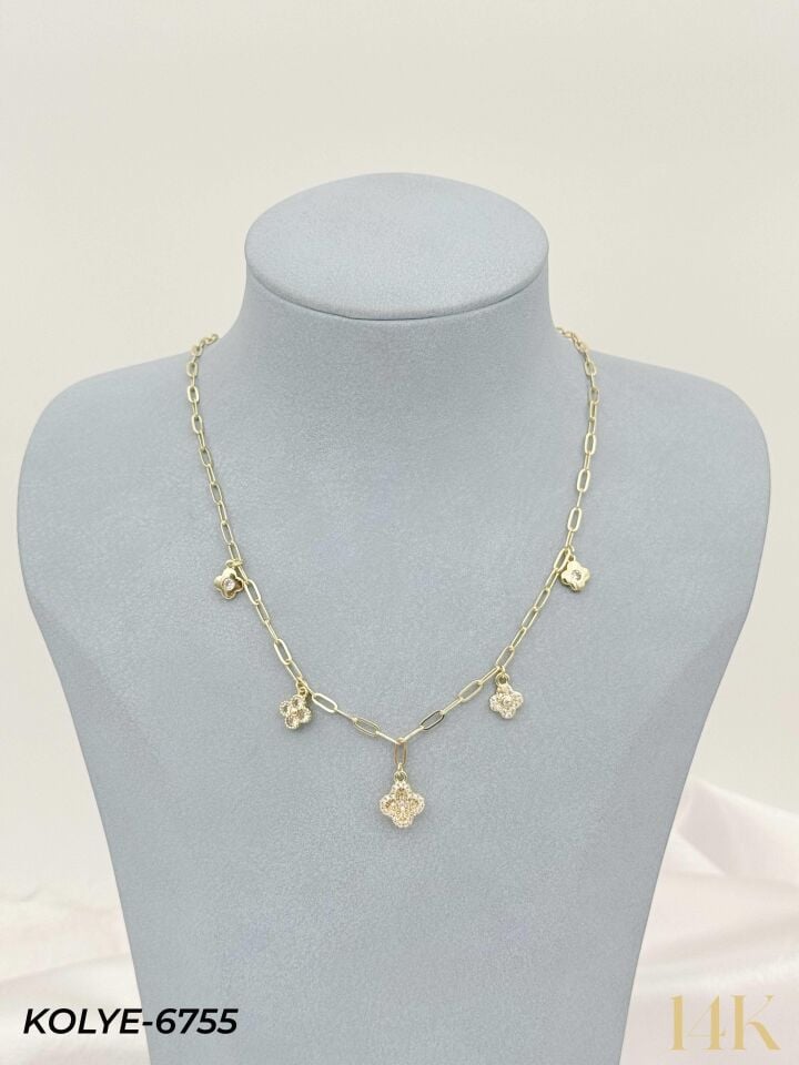 14K Charmlı Kolye 45cm // KOLYE-6755
