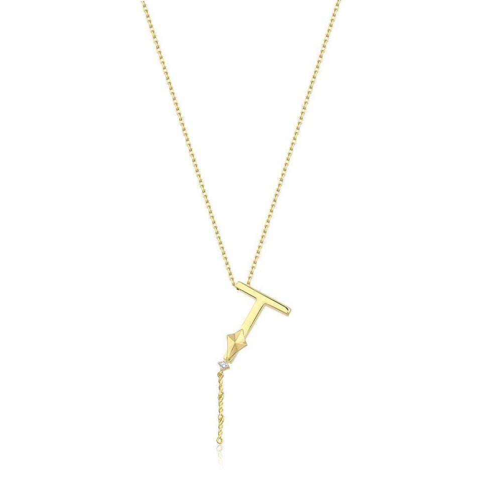 Çelik Alya Harf Kolye // KOLYE-5658