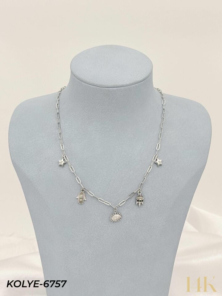 14K Charmlı Kolye 45cm // KOLYE-6757