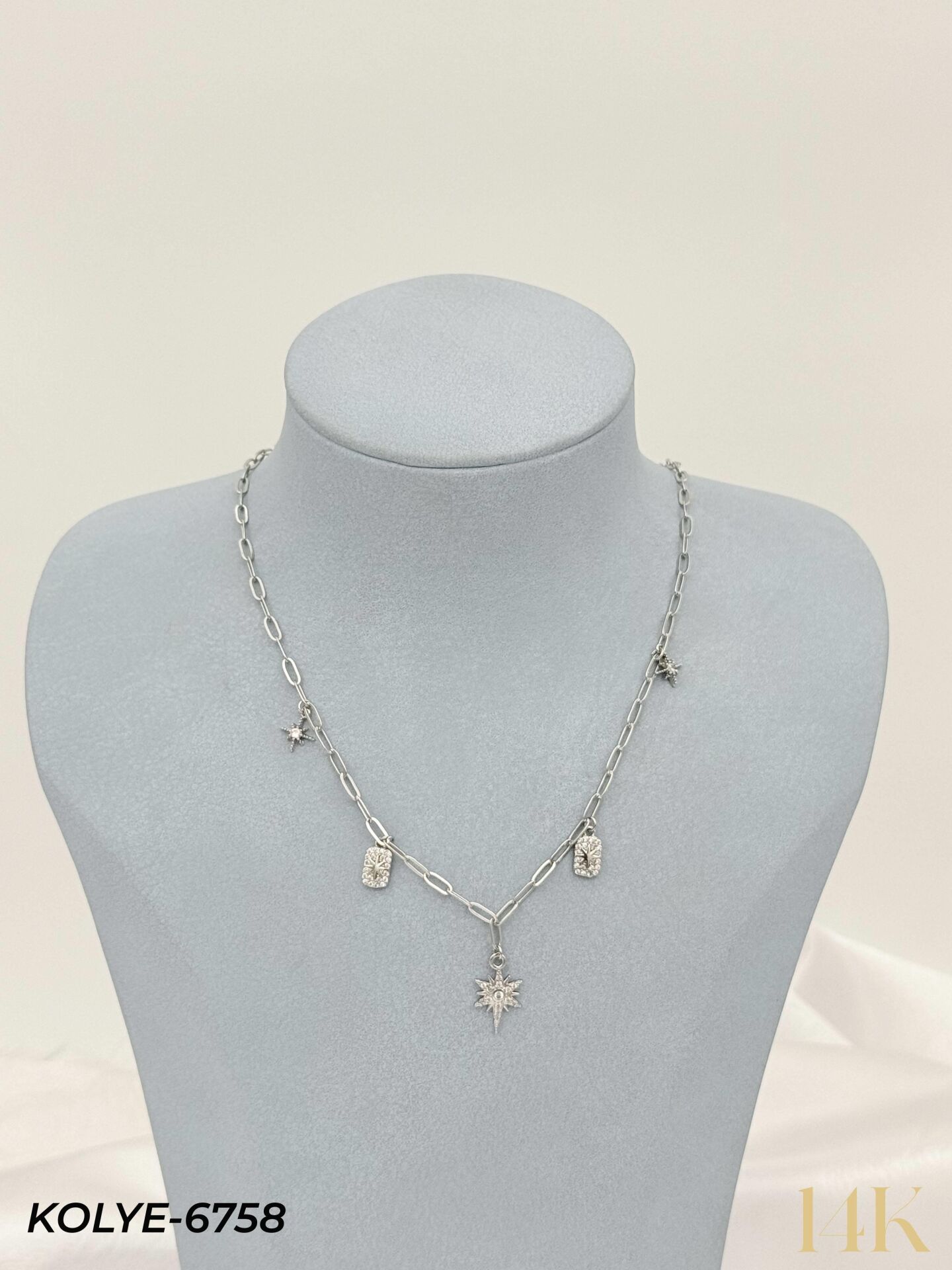 14K Charmlı Kolye 45cm // KOLYE-6758