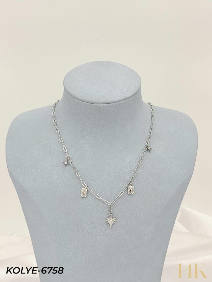 14K Charmlı Kolye 45cm // KOLYE-6758