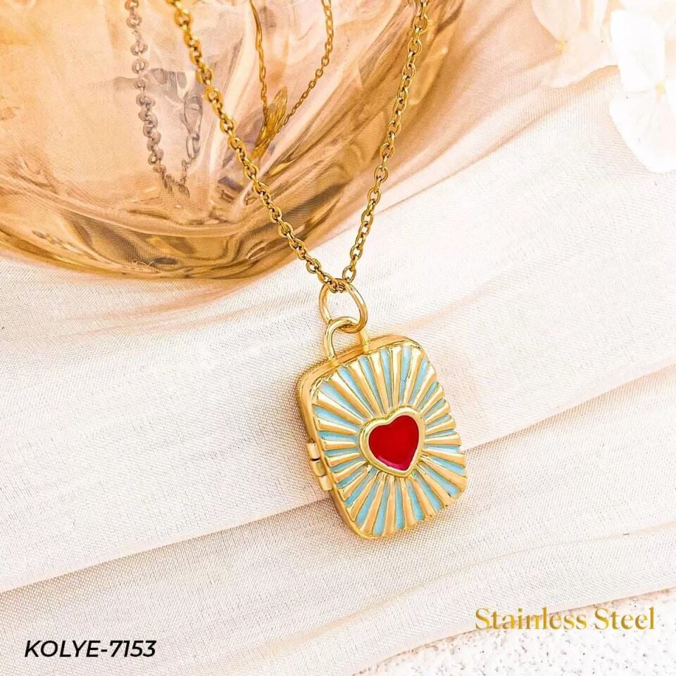 Çelik Kapaklı Kolye 45cm // KOLYE-7153