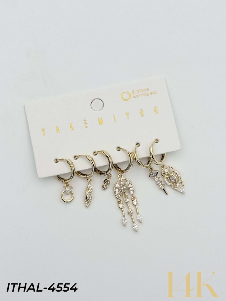 YAKEMIYOU 6'lı Set Küpe // ITHAL-4554