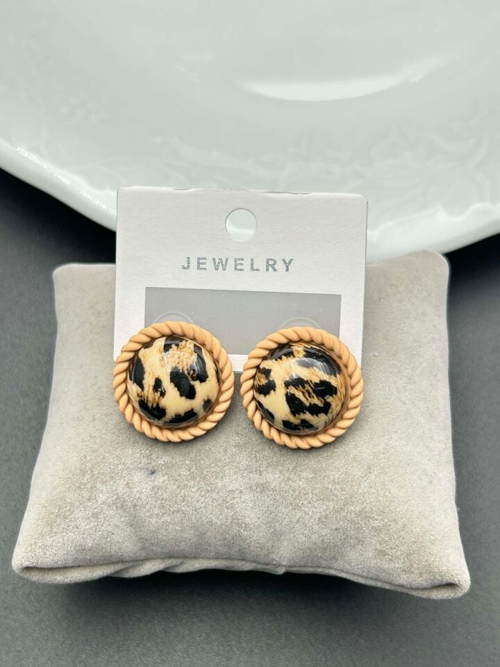 VİP Leopar Küpe // ITHAL-2615